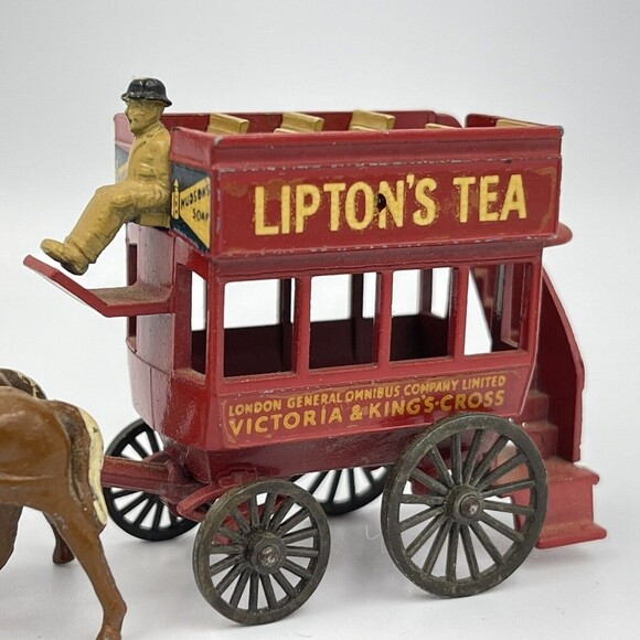 Matchbox Lesney Models of Yesteryear No. 12 Horse Bus Lipton's Tea No Box - Picture 11 of 16
